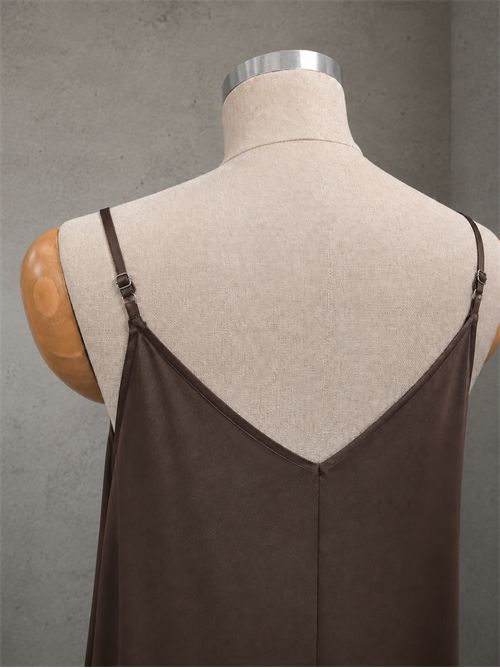 top spallino in raso di viscosa ANGELA DAVIS | QP9AR22CIOCCOLATO